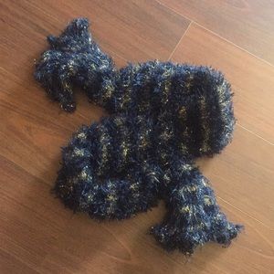Sparkly navy blue and gold multi use scarf